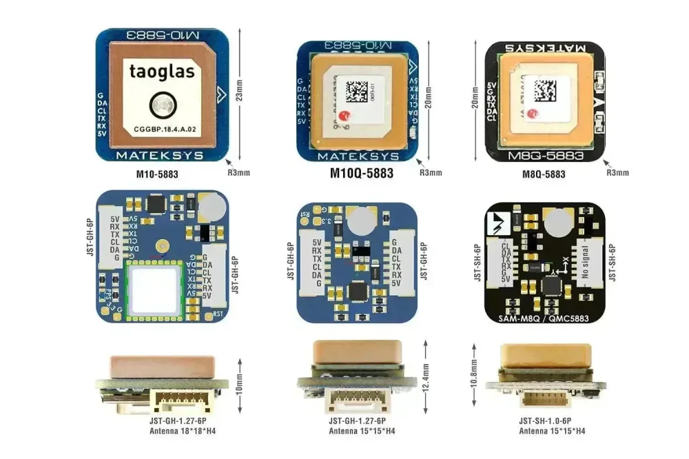 Mateksys GNSS M10Q-5883 met transducermount