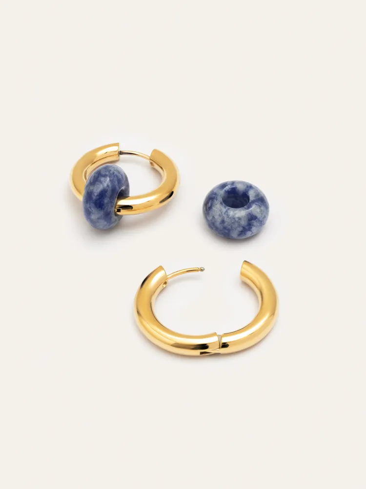 VHF Marine Carmen True Marine Verguld Hoop Earrings