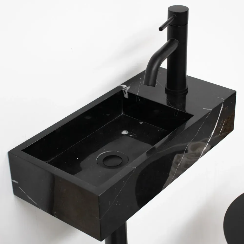 IPX7 Waterdicht Marmeren fonteintje - Porto - Zwart Marmer