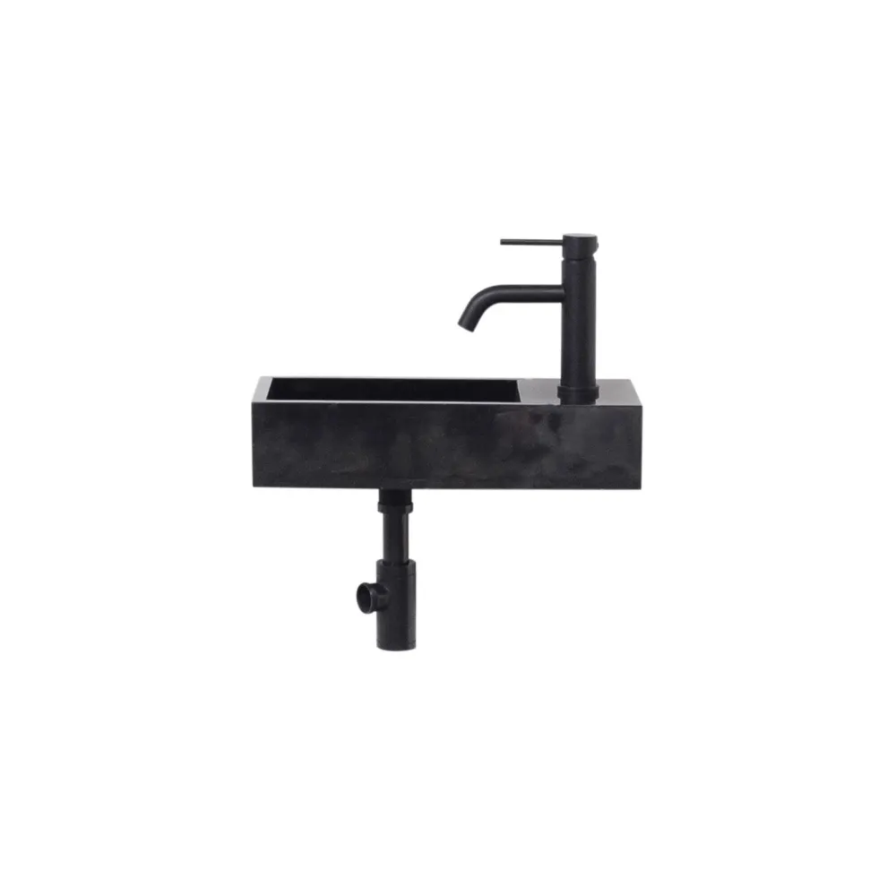 IPX7 Waterdicht Marmeren fonteintje - Porto - Zwart Marmer