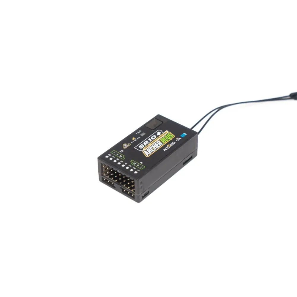 FrSky ARCHER PLUS SR10+ Receiver - 10 Channels PWM, SBUS, FBUS, or S.Port 2.4GHz ACCESS / ACCST D16 RVS Behuizing