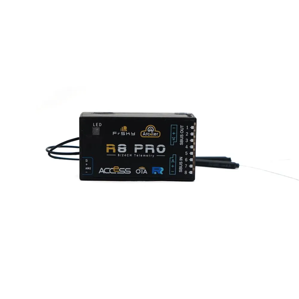 FrSky Archer R8 PRO Receiver - 2.4GHz ACCESS Receiver 8 high-precision PWM channel 2KM Range