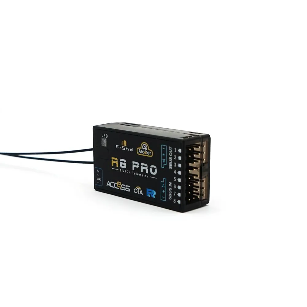 FrSky Archer R8 PRO Receiver - 2.4GHz ACCESS Receiver 8 high-precision PWM channel 2KM Range