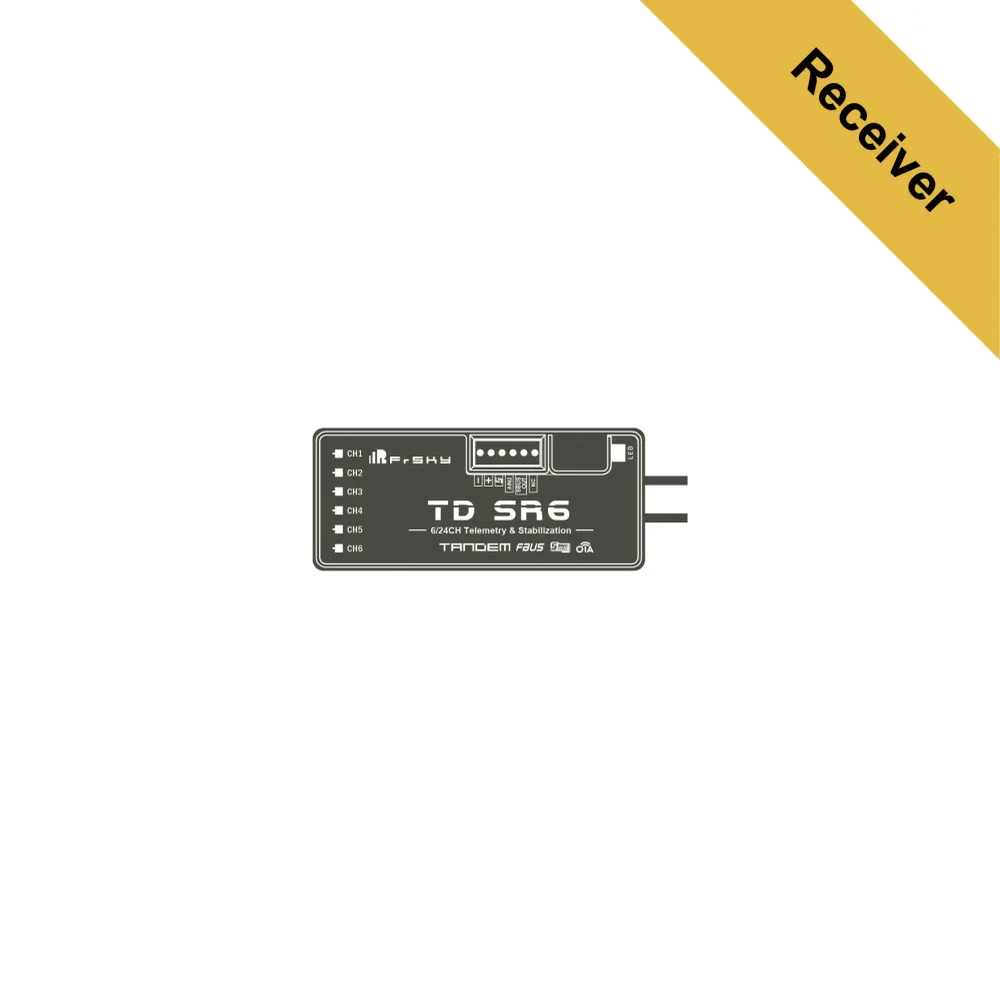 FrSky TD SR6 Receiver - 2.4Ghz And 900Mhz Dual-frequentie Offers 6 PWM Channel Outputs 16CH / 24CH mode FPV Drone Receiver