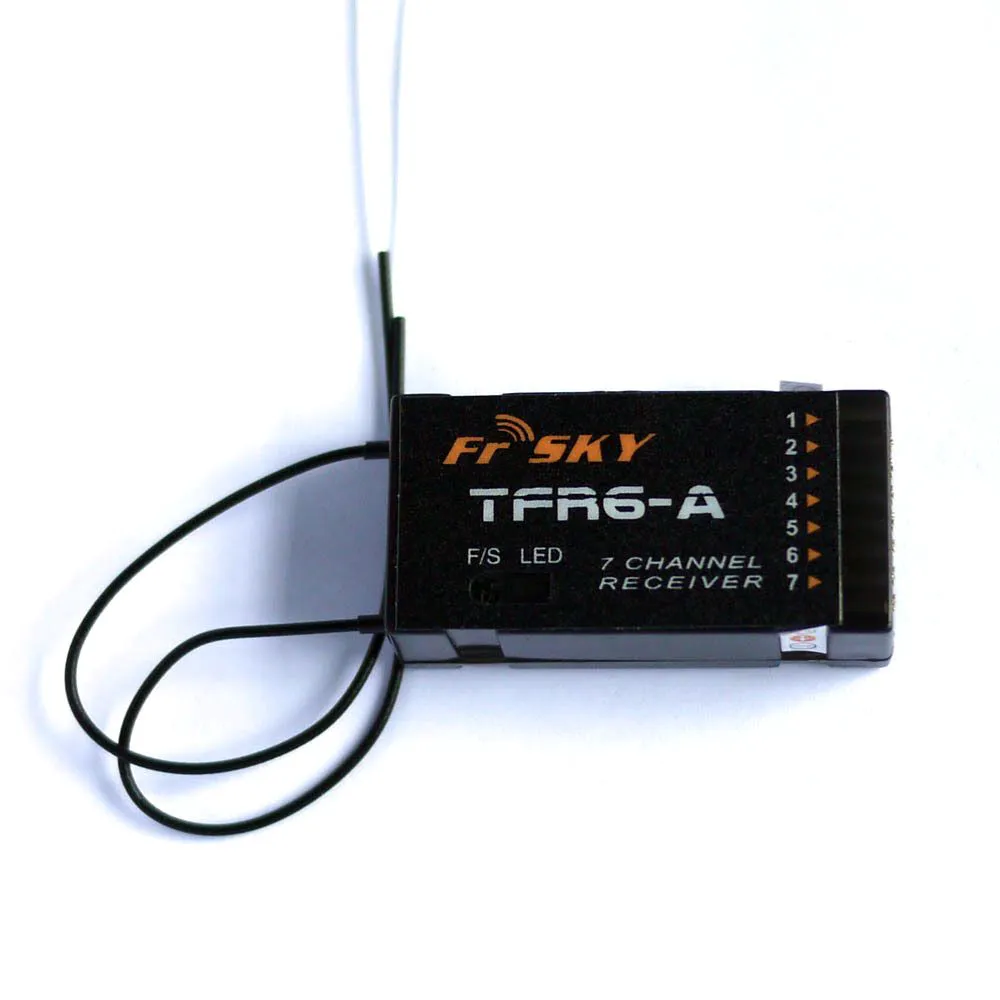 FrSky TFR6- Receiver - 2.4G 7CH Futaba FASST Werkt met (Horizontal Connectors)