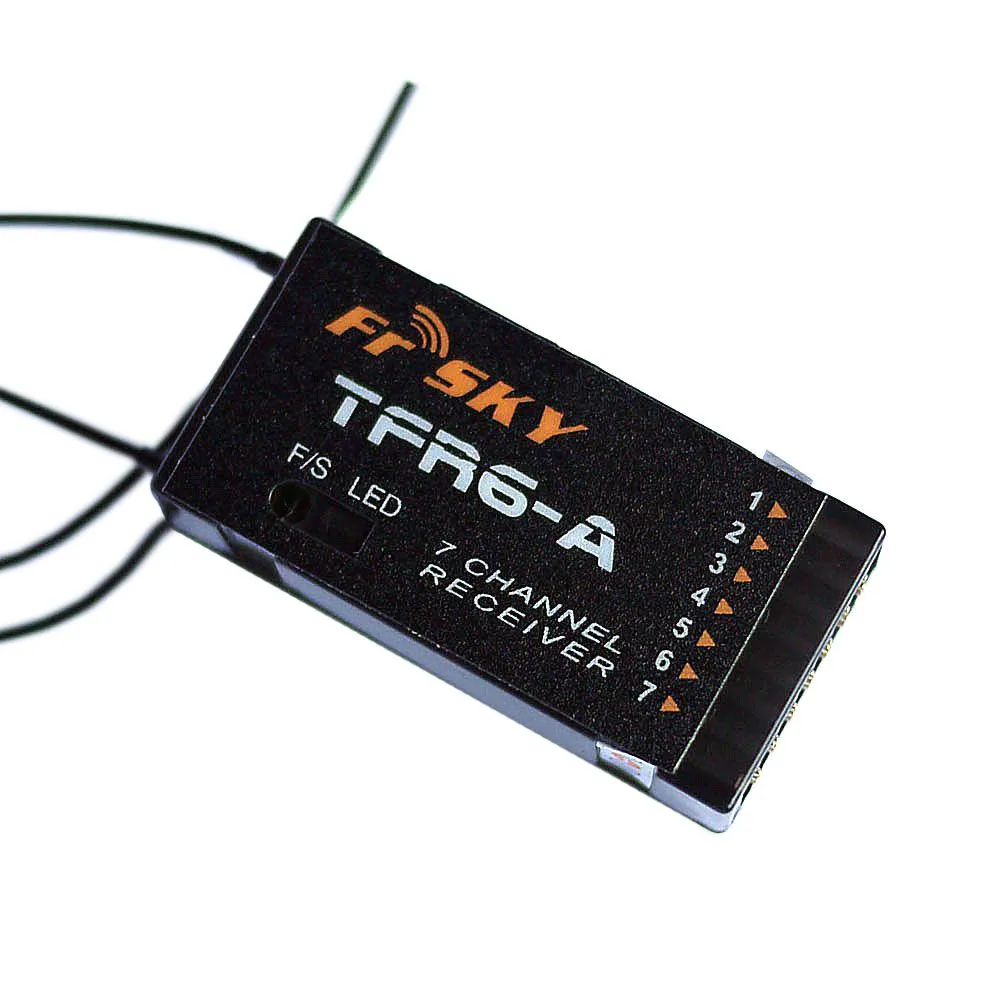 FrSky TFR6- Receiver - 2.4G 7CH Futaba FASST Werkt met (Horizontal Connectors)