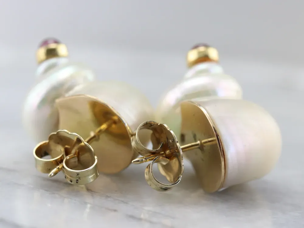 IPX7 Waterdicht Sea Snail Tourmaline Shell Earrings