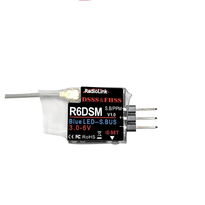 RadioLink R6DSM 2.4GHz 10-Channel SBUS/PPM Receiver DSSS&FHSS Protocol and Real-Time Telemetry