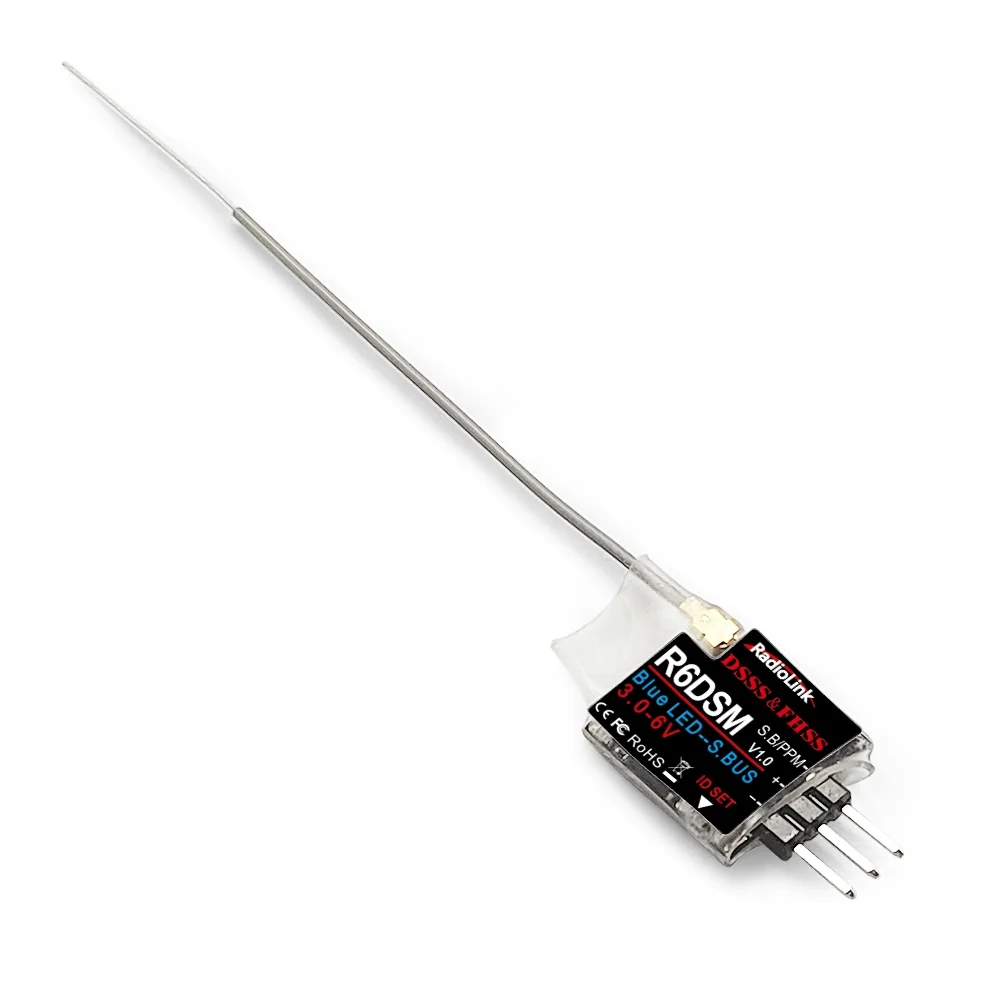 RadioLink R6DSM 2.4GHz 10-Channel SBUS/PPM Receiver DSSS&FHSS Protocol and Real-Time Telemetry