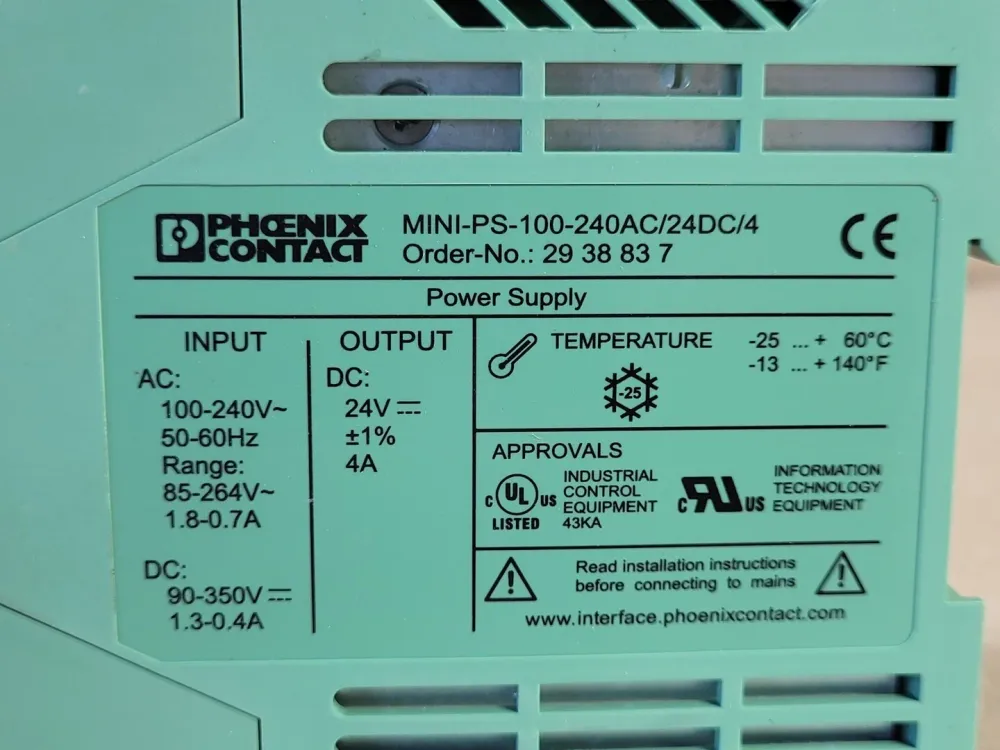 Power Supply MINI-PS-100-240AC/24DC/4, 2938837