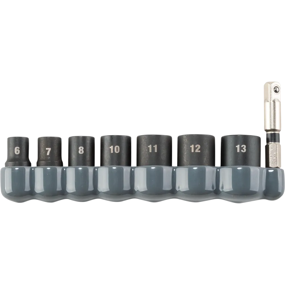 MAKITA IMPACT XPS® 8 PC. 1/4" Drive 6‑Point Metric Impact Socket Set w/ Gebruikelijk Socket Adapter