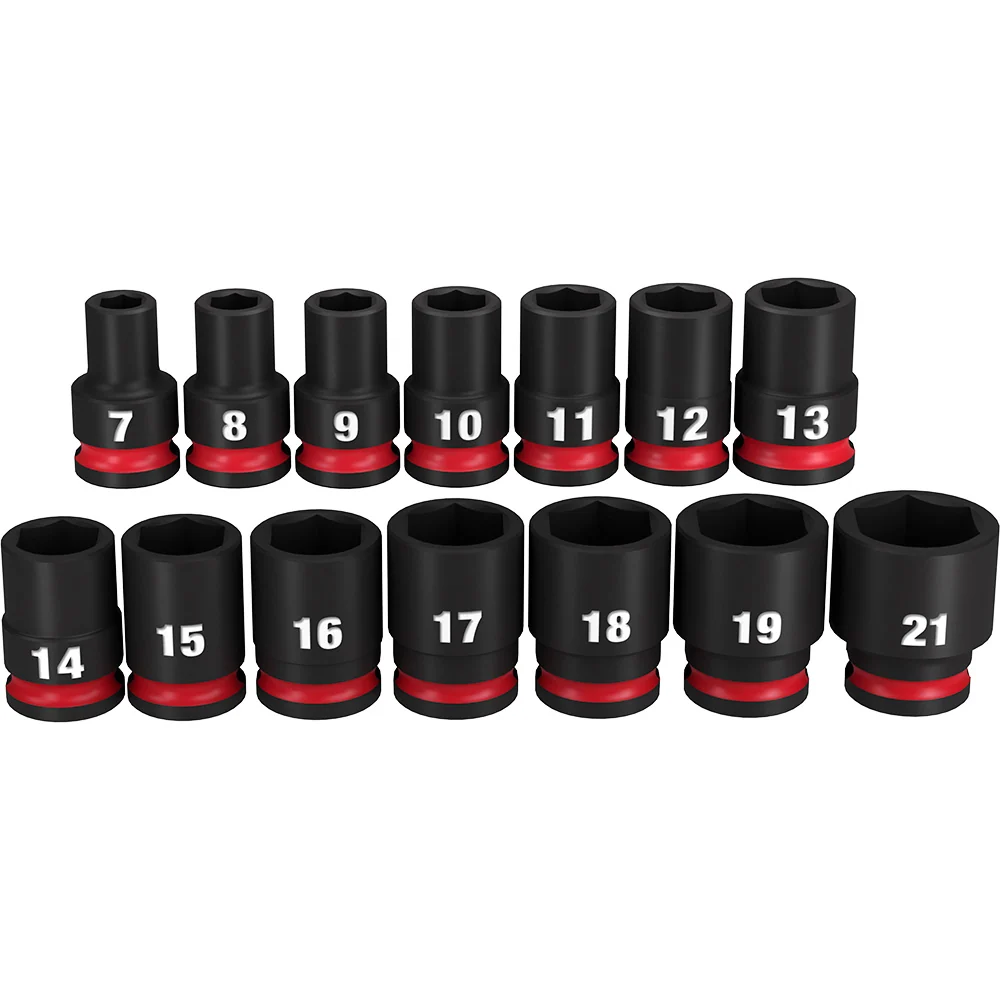 MILWAUKEE 14PC SHOCKWAVE Impact Duty 3/8" Drive Metric Conventioneel 6 Point Socket Set