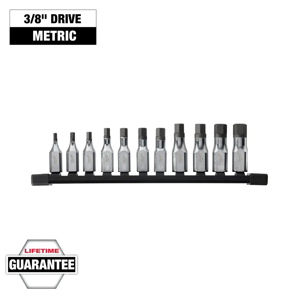 MILWAUKEE 11 PC. 3/8" Drive Hex Bit Socket Set - Metric