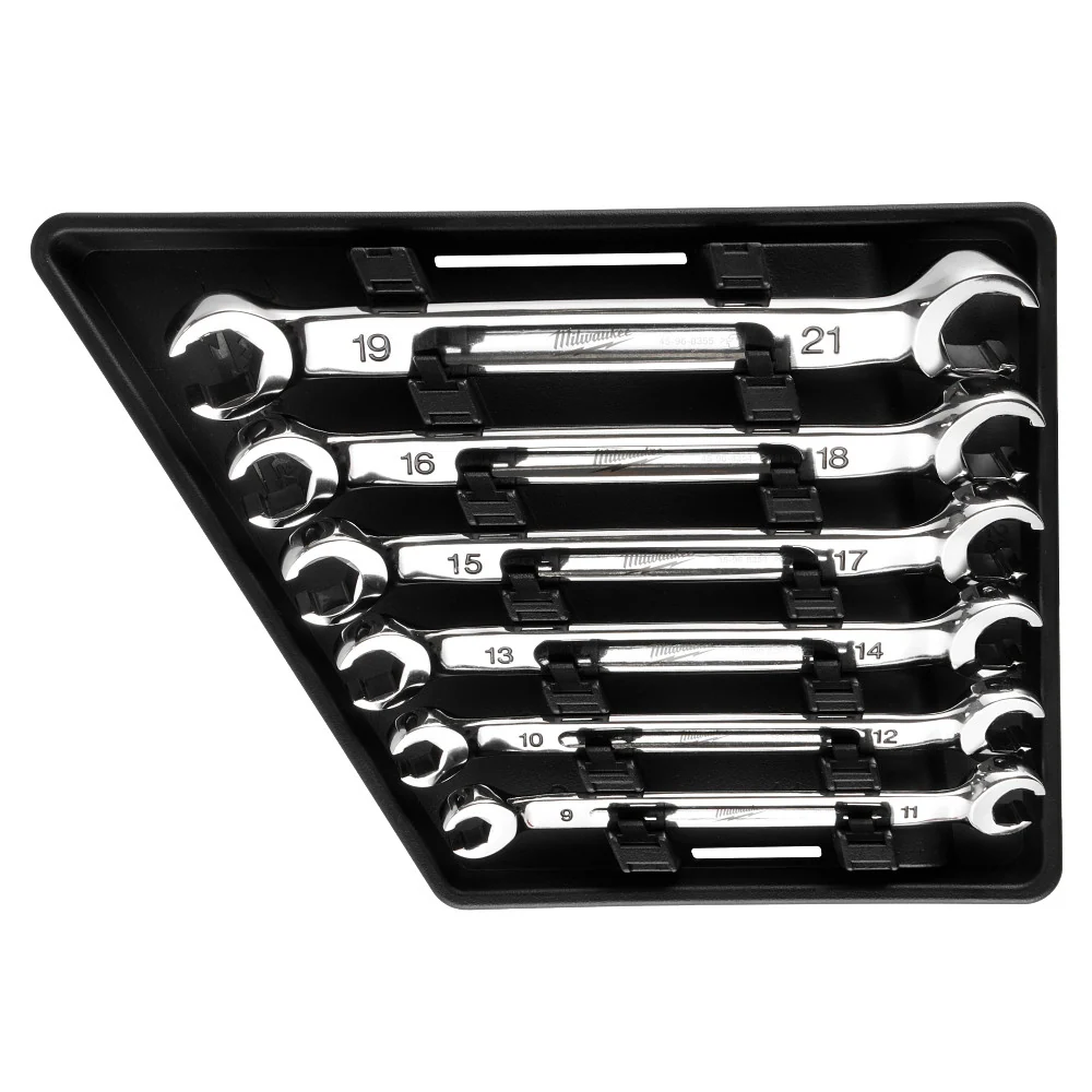 MILWAUKEE 6 PC. Duo End Flare Nut Wrench Set - Metric met instructiehandleiding
