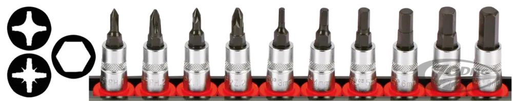 OEM Gecertificeerd 1/4" Socketbitset Metric 10Pc on rail Harley-Davidson