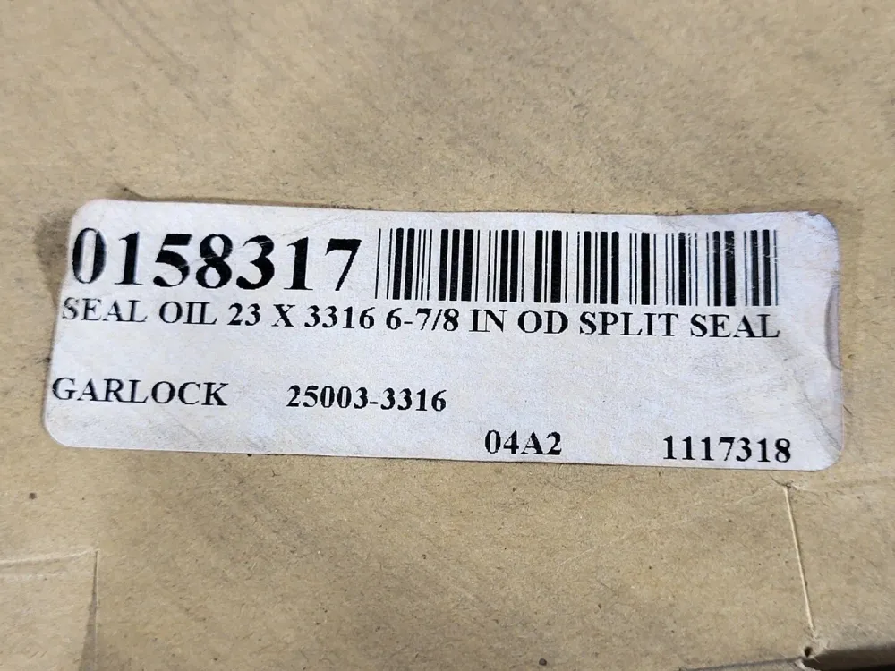 Split Oil Seal 25003-3316, 5.875" ID, 6.875" OD, 0.5" THK, MILL-RIGHT N