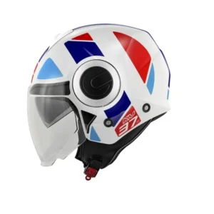 Ventilerende KAPPA KV37 EVO Carcasa Scooter Estilo Casco Blanco Azul Rojo Blanco
