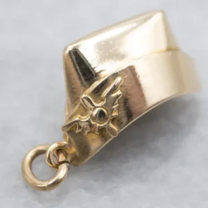 Vintage Gouden USA Military Garrison Cap Charm Pendant