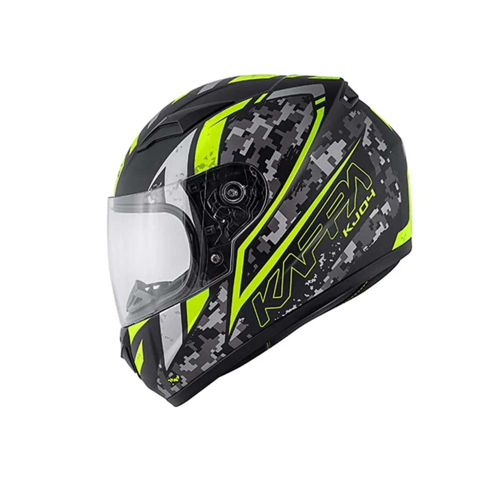 KAPPA KJ04 Junior Motocicleta Integral Casco Negro Mate Amarillo Negro