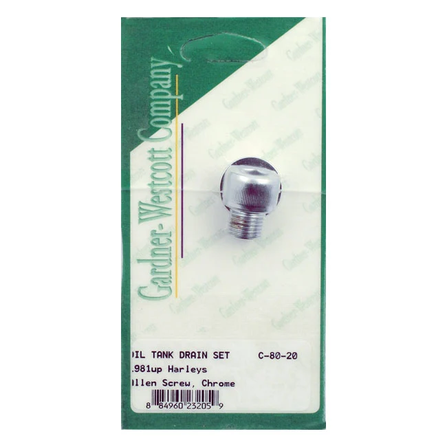 Gw, Tapón De Drenaje De Aceite, Cabeza Allen. 1/2"-20. Cromado Para Harley-Davidson