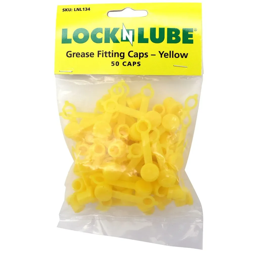 LOCKNLUBE Grease Fitting Caps (50 COUNT) Yellow