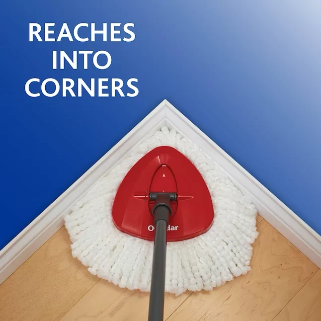 O-Cedar EasyWring Pluisvrij materiaal Refill - Removes Tough Dirt & Bacteria - Machine Washable - Triangle-Shaped Mop Frame
