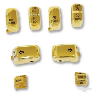 8 PC Switch Cap Set Audio Goud Harley-Davidson