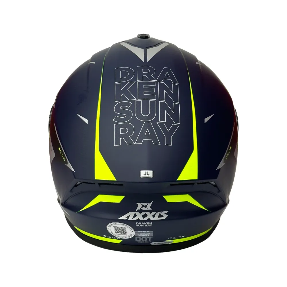 AXXIS CASCO DRAKEN S SUNRAY C2 GRIS/MATE/AMARILLO met montageset Negro