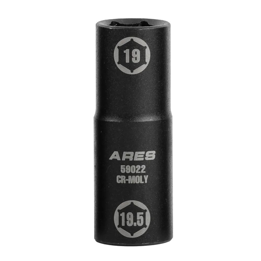 ARES 59022 - 1/2-inch Drive 19 x 19.5mm Half Size Lug Nut Flip Socket