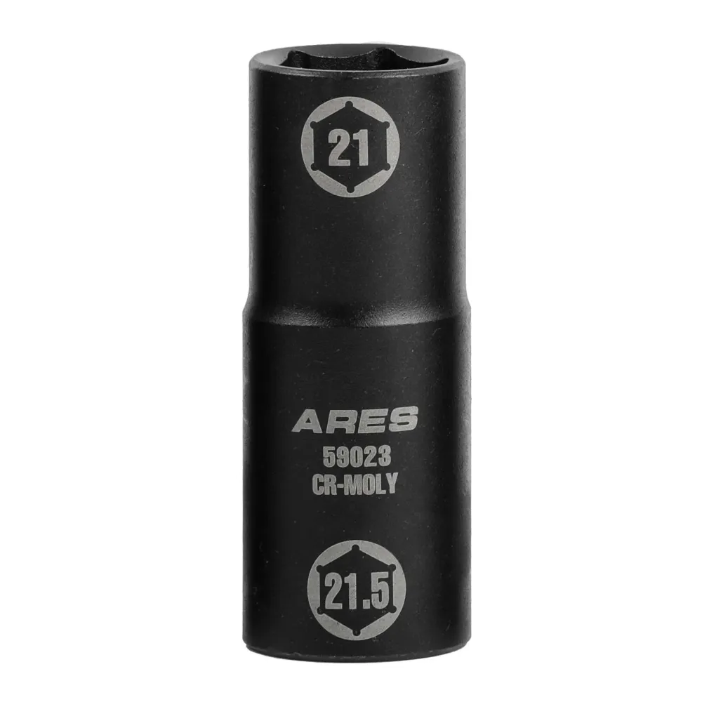 ARES 59023 - 1/2-inch Drive 21 x 21.5mm Half Size Lug Nut Flip Socket
