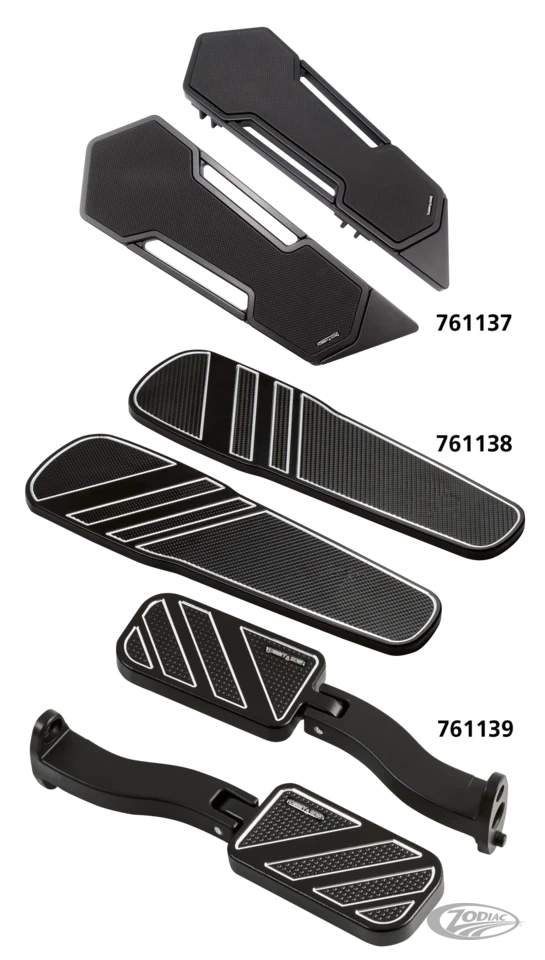 Driver floorboards Hexa Ebbenhout w/anodised Harley-Davidson