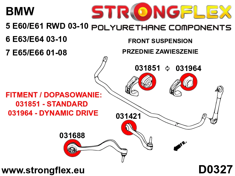 Front suspension bush kit - BMW > Serie 5 > V E60 / E61 > E60 Sedan > Sedan RWD|BMW > Serie 5 > V E60 / E61 > E61 Touring...