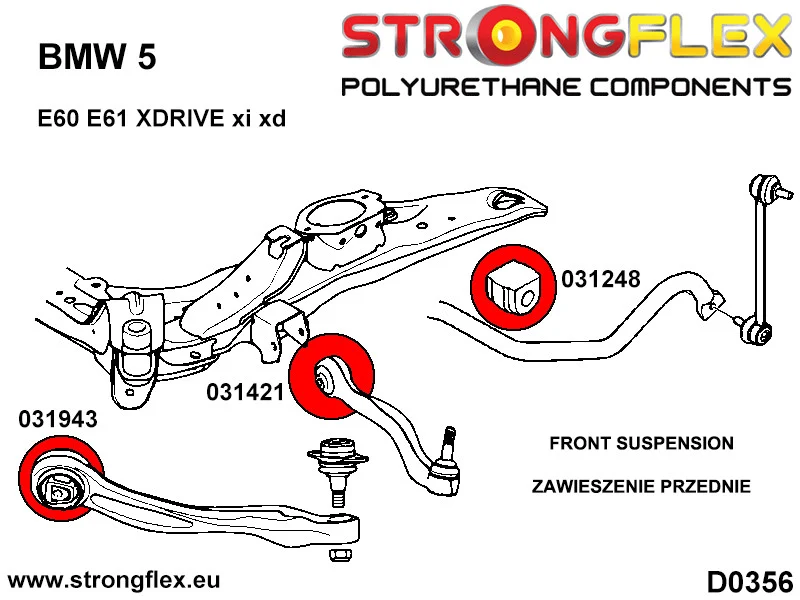 Front suspension bush kit SPORT - BMW > Serie 5 > V E60 / E61 > E60 Sedan > Sedan xi / xd|BMW > Serie 5 > V E60 / E61 > E6...
