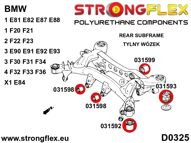 Full suspension polyurethane bush kit SPORT - BMW > Serie 3 > V E90 / E91 / E92 / E93 > E90 / E91 / E92 xi / xd