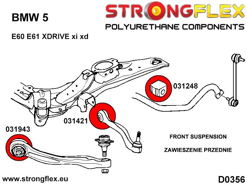 Full suspension polyurethane bush kit SPORT - BMW > Serie 5 > V E60 / E61 > E60 Sedan > Sedan xi / xd|BMW > Serie 5 > V E6...