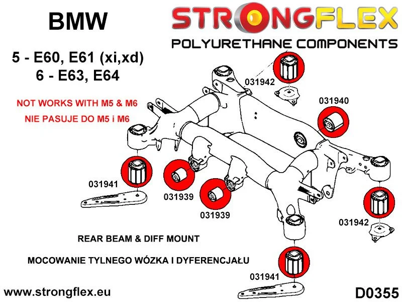 Full suspension polyurethane bush kit SPORT - BMW > Serie 5 > V E60 / E61 > E60 Sedan > Sedan xi / xd|BMW > Serie 5 > V E6...