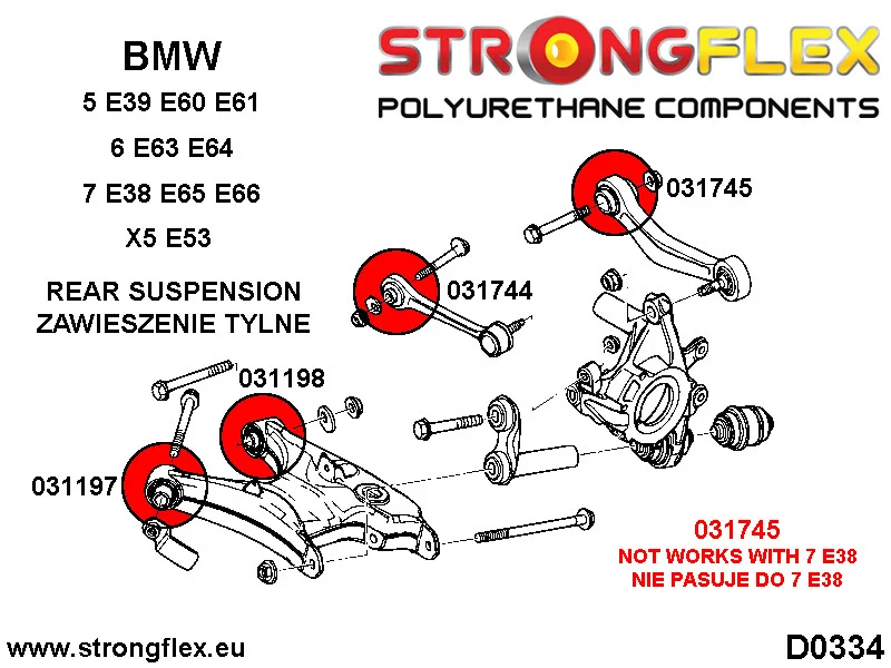 Full suspension polyurethane bush kit SPORT - BMW > Serie 5 > V E60 / E61 > E60 Sedan > Sedan xi / xd|BMW > Serie 5 > V E6...
