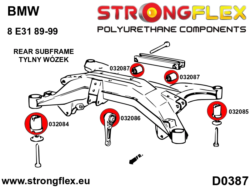 Rear subframe bush kit SPORT - BMW > Serie 8 > I E31