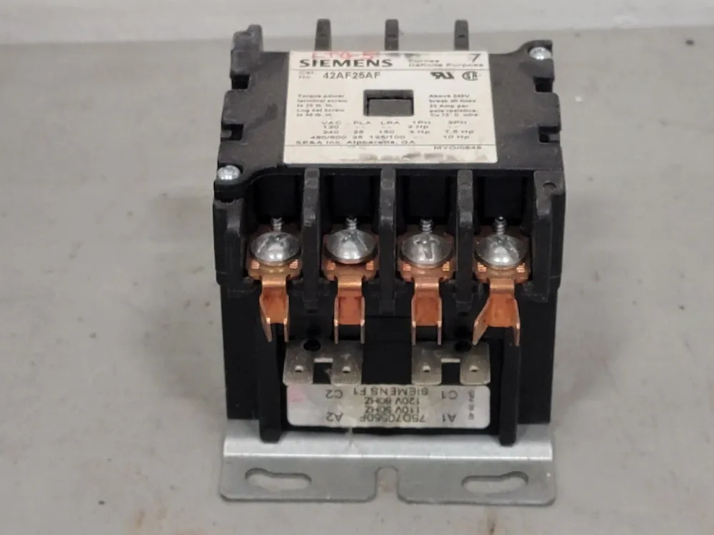 25 Amp, 4 Pole, 110/120 VAC Coil Contactor 42AF25AF