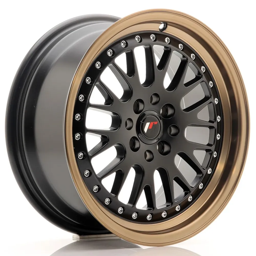 Japan Racing JR-10 16x7" 4x100/108 ET30, Flat Black, Koperbruin Lip