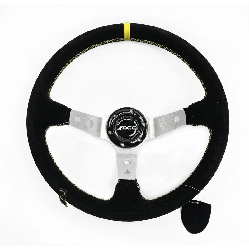 VOLANTE DESPLAZADO MOD. TRACK PIEL VUELTA BRAZOS PLATA OCC MOTORSPORT Nomex Materiaal