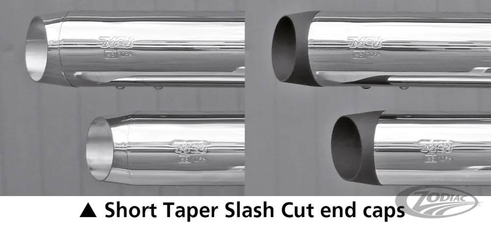 4-Ribbed ENDCAPS 80mm MUFFLER chr Harley-Davidson