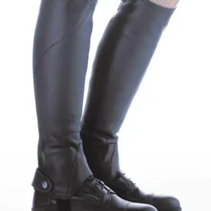 Oiled Leather Half Chaps Remus Black L