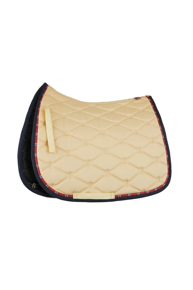 Amory All Purpose Saddle Pad Monogram Embroidery Weathered Teak Ecru F