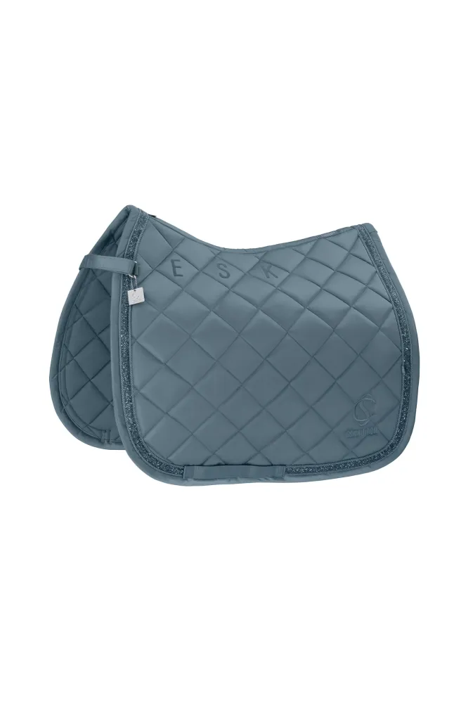 Classic Sports SS25 Glossy Jewel Dressage Saddle Pad steel blue P