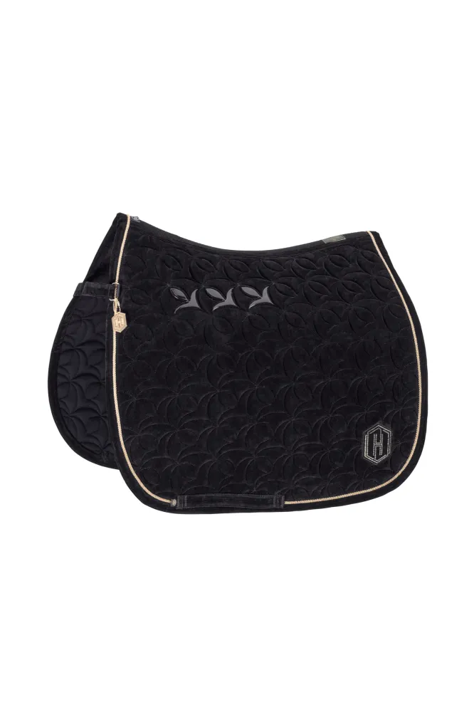 Heritage AW24 Velour Emblem Dressage Saddle Pad Ravenzwart P
