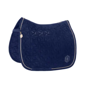 Heritage AW24 Velour Emblem Dressage Saddle Pad True Blauw F