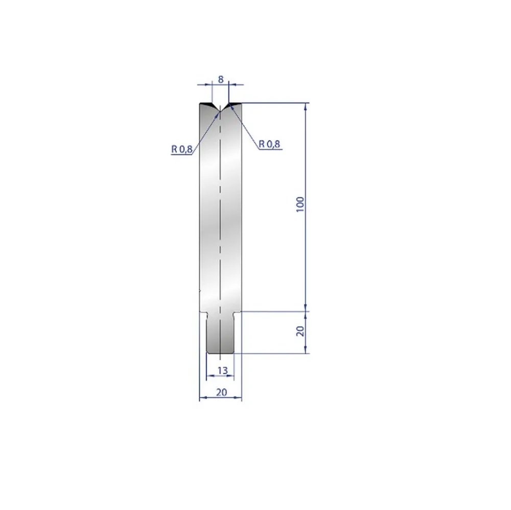 Part No. 3226 @ 550mm 84 Degree Los V Die (Segmented)