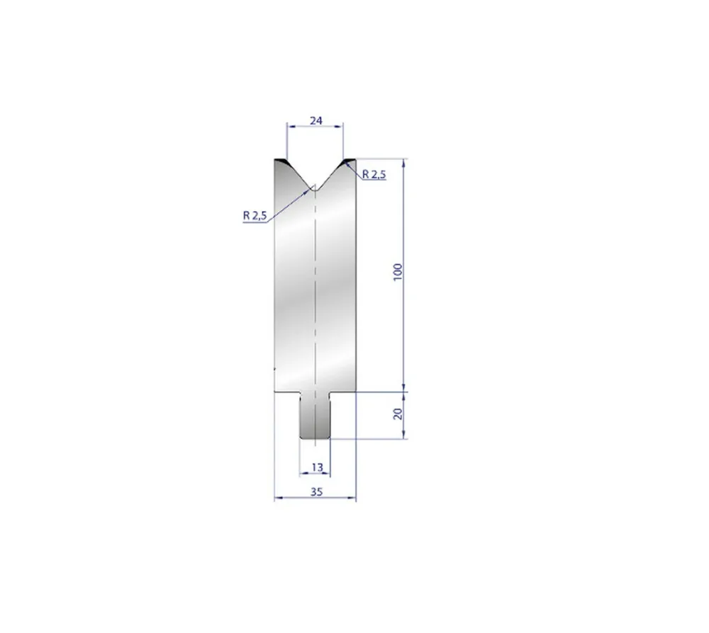 Part No. 3231 @ 550mm 80 Degree Los V Die (Segmented)