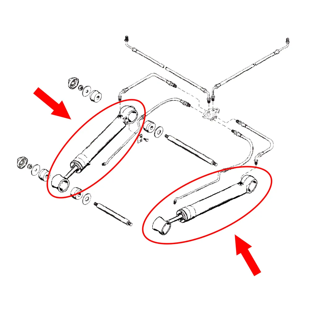 Power Trim, Hellend Ram Cylinder Port & Starboard MerCruiser Alpha 1 Gen 1 - Combo Pack - 14034A3, 14035A3